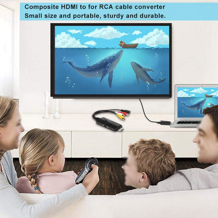 Bewinner1 HDMI-AV-muundur, komposiitvideomuundur RCA-kaablite ja telerite/VHS-i/VCR-i/DVD-salvestite vahel, mees-naismuundur CVBS-i komposiit-RCA-video jaoks