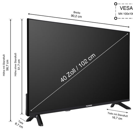 Telefunken 40-tolline TiVo-toega nutiteler (Full HD, HDR, kolmekordne tuuner, HD+ 6 kuud hinna sees) D40F751X7CW