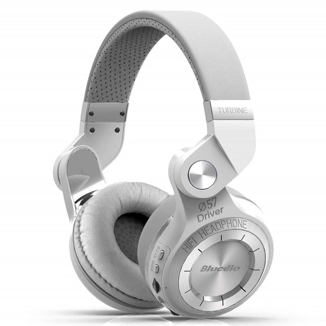 Bluedio juhtmevabad Bluetooth-kõrvaklapid, kokkupandavad kõrvaklapid Micro SD-kaardi pesaga, FM-raadio, toetab Amazon Web Services'i, mikrofon, juhtmega, telefonide/teleri/arvuti jaoks (valged)