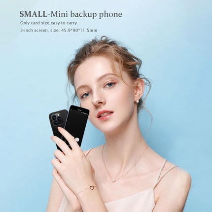 Hipipooo väike telefon, 3G minitelefon, toetab Nano SIM-kaarti, 2,5 tolli, 950 mAh, Android 8.1, lastetelefon, 2 GB + 16 GB (3G-sinine)