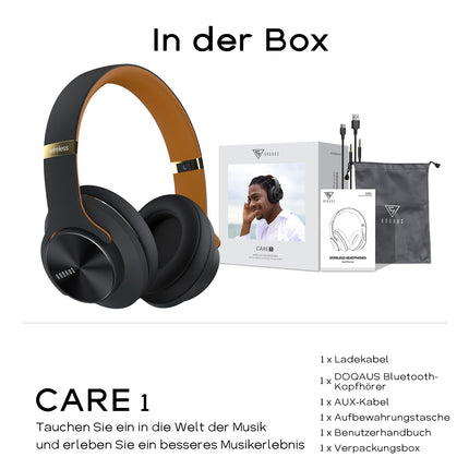 DOQAUS Bluetooth-kõrvaklapid kõrva peale, kuni 90 tundi juhtmevabad kõrvaklapid 3 ekvalaiseri režiimiga, HiFi stereo kokkupandavad peakomplektid mikrofoniga, pehmed kõrvapadjad reisimiseks/kontorisse/mobiiltelefoni/arvuti/sülearvutite jaoks, südaöömust