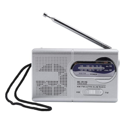 Bewinner AM/FM multifunktsionaalne taskuraadio pikendatava antenniga, HD-heli kahe sagedusribaga väikeraadio teleskoopantenniga, 9 x 5,7 x 2,2 cm, valge