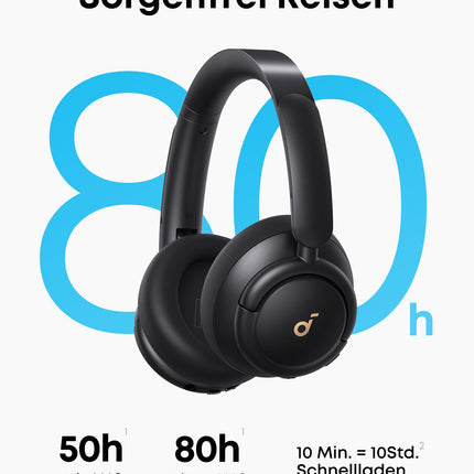 Soundcore by Anker Q30 Bluetooth kõrvaklapid, hübriidne aktiivne mürasummutus, kohandatavad režiimid, kõrglahutusega heli, rakendusepõhine ekvalaiser, 40-tunnine aku tööiga, mugav sobivus, kahe seadme ühendus (must)