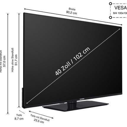 Telefunken TV 40-tolline nutiteler VIDAA XF40VP750M - Full HD-teler, HDR-teler integreeritud kolmekordse tuuneriga, LED-teler must