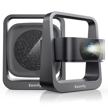 Eeenfy Smart Projector Portable Home Theater, Android 13.0 Projector with 25000Lux, 1080P Support, E-Focus/Keystone Correction, WiFi6 Bluetooth 5.2 Projector, Outdoor Projector 4K Supported for Mobile Phone/Laptop, Black