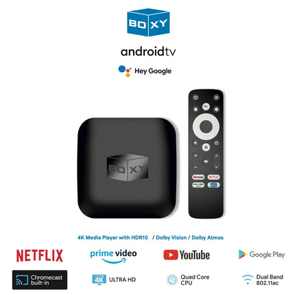 BOXY Android TV 11 Box voogedastusmeediapleier | Dune HD meediakeskus | Dolby Vision ja Atmos | Miniarvuti | MKV/ISO 4K DV P7 FEL AFR, HDR10+, DTS | Netflix, Prime Video, Disney+, Apple TV+, HBO | Hääl