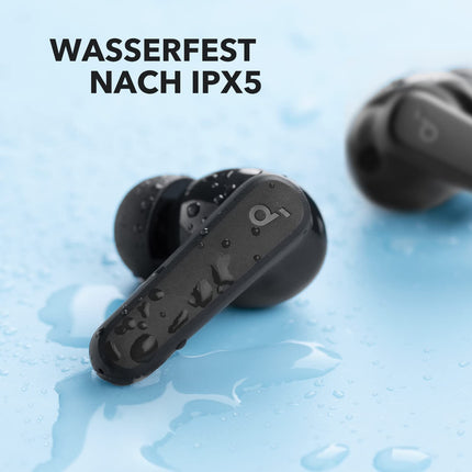 Soundcore by Anker P20i juhtmevabad Bluetooth-kõrvaklapid, 10 mm draiverid, Bluetooth 5.3, kohandatav ekvalaiser, 30-tunnine mänguaeg, IPX5 veekindlus, 2 tehisintellektiga mikrofoni, eraldi kasutatavad (mustad)
