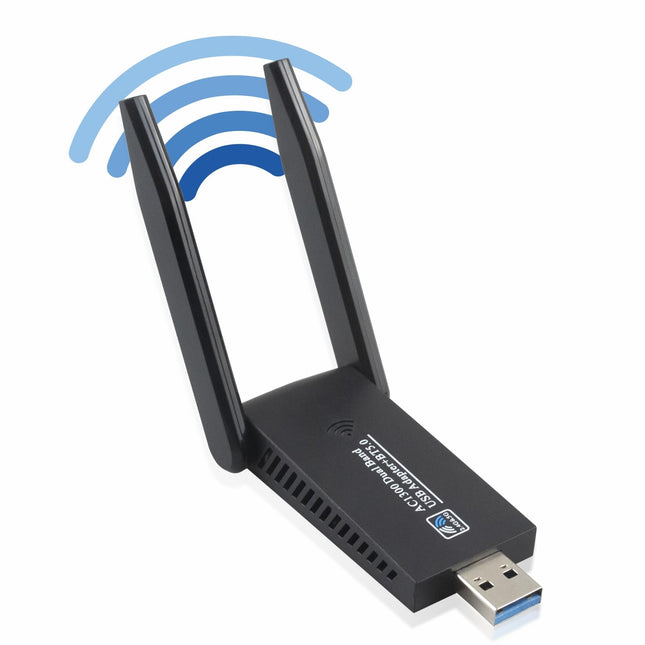 BOOBRIE WLAN-pulk arvutile, kahe sagedusribaga 2,4 GHz, 5 GHz antenniga, USB 3.0 adapter, 1300 Mbps koos MU-MIMO-ga, traadita WLAN-pulk sülearvutile/lauaarvutile/PC-le, ühildub Windows 10/8/7/Vista/XP ja Mac OS X-iga