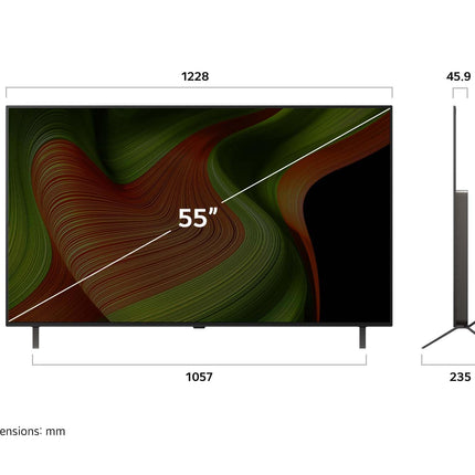 LG OLED55B59LA teler 55-tolline (139 cm) 4K OLED tehisintellektiga teler (α8 Gen2 4K tehisintellektiga protsessor, webOS 25, 120 Hz) [mudeliaasta 2025]