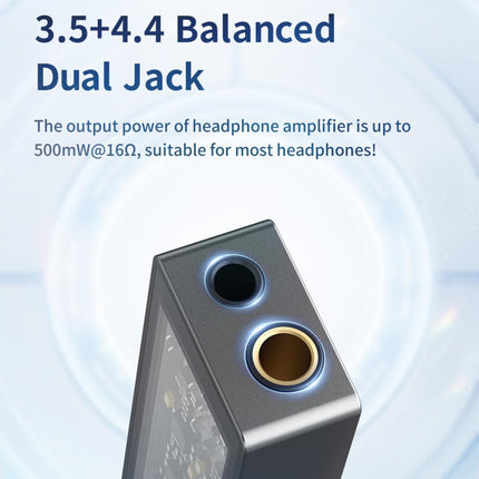 SMSL D10 kaasaskantav DAC kõrvaklapivõimendi, 2*CS43131 DAC kiip 32Bit/384kHz DSD256 500mW x 500mW kõrvaklapivõimendi 3,5mm/4,4mm väljunditega, USB DAC võimendi kõrvaklappidele/arvutile/sülearvutile/telefonile (hall)