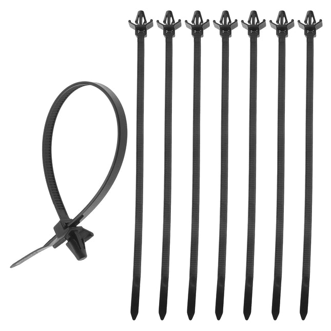 ECSiNG Cable Ties with Wings for DIY, Construction, Electronics, Automotive Cable Wire, Nylon, Black, 200 x 4.8 mm, Hole Diameter 4 mm - 6 mm, 100 Pieces