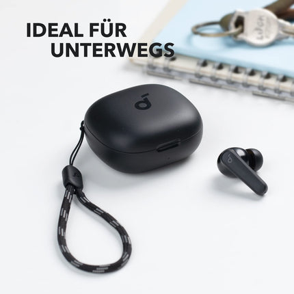 Soundcore by Anker P20i juhtmevabad Bluetooth-kõrvaklapid, 10 mm draiverid, Bluetooth 5.3, kohandatav ekvalaiser, 30-tunnine mänguaeg, IPX5 veekindlus, 2 tehisintellektiga mikrofoni, eraldi kasutatavad (mustad)
