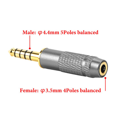Geekria Apollo 4,4 mm isas-3,5 mm emas- ja 4,4 mm isas-2,5 mm emas-adapter koos plaadiga ORO, ühildub NW-ZX300A, NW-WM1A, NW-WM1Z, PHA-2A, TA-ZH1ES audiopleieritega.