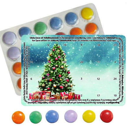 5-piece mini Advent calendar mix with chocolate buttons – perhaps the smallest Advent calendar in the world (colorful sleigh ride, Santa Claus on tour, snowmen, snail mail, look at Christmas)