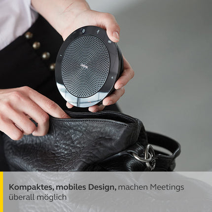 Jabra Speak 510 Speaker — Portable Bluetooth Speaker, Conference Speaker — Connects to Laptops, Smartphones, and Tablets — USB Connector, Black