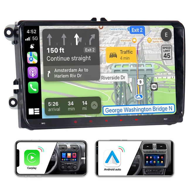 ACAVICA autoraadio VW Golf 5 6 Polo Skoda Seat Passat Android 13 2+32GB 9-tollise ekraaniga autoraadio stereo Sat NAV Carplay Android Auto Bluetooth FM