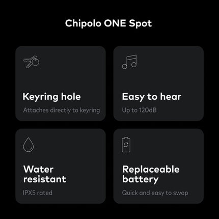 Chipolo Spot komplekt - 2x ÜKS + 1x kaart - võtme- ja rahakotiotsija, Bluetooth-jälgija võtmetele, rahakott - töötab Apple Find My rakendusega (ainult iOS) (Near Black)