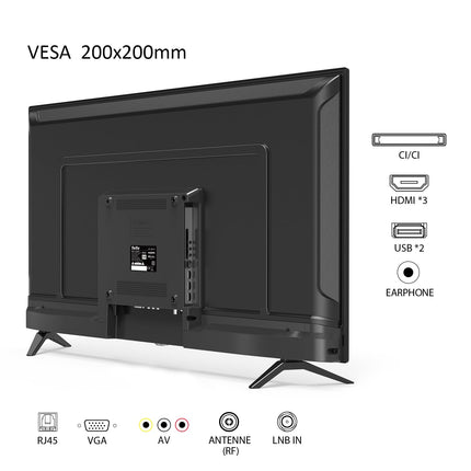 TuTu nutiteler 42-tolline (106 cm) Full HD Android-teler WiFi, rakenduste poe, kolmekordse tuuneri, Bluetoothi, USB ja HDMI-ühendusega