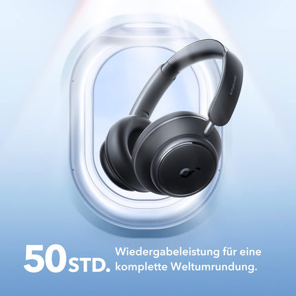 Soundcore by Anker Space Q45 Bluetooth-kõrvaklapid, adaptiivne aktiivne mürasummutus kuni 98%, 50 tundi taasesitust, rakenduste juhtimine, LDAC kõrglahutusega juhtmevaba heli, kerge disain, kristallselged kõned