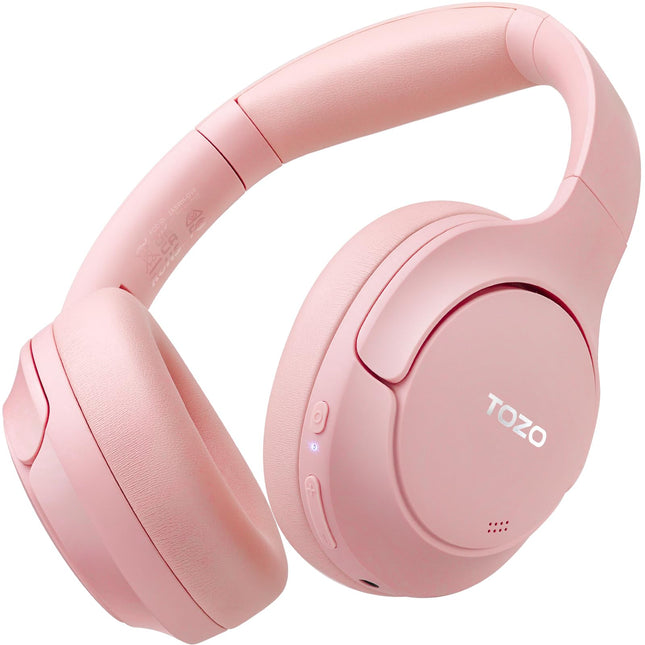 TOZO HT2 kõrvaklapid Bluetooth, hübriidsed aktiivse mürasummutusega kõrvaklapid, juhtmevabad Bluetooth-kõrvaklapid rakenduse juhtimisega, kõrglahutusega heli, 60 tundi mänguaega, sügav bass, mugavad kõrvaklapid, roosa