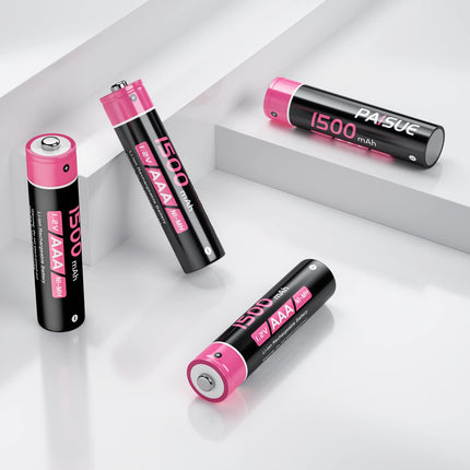 AAA Rechargeable Batteries, 1500mAh High Capacity Long-Lasting Power AAA Batteries 1.2V NI-MH Low Self Discharge Triple A Battery for TV Remote Control, Household and Office Appliances (8 Pack)