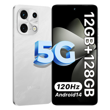 UMIDIGI Note 100 5G Handy Ohne Vertrag,12GB+128GB/1TB Smartphone,Android 14 Octa Core Handy, 6,8" HD+ 120Hz Display,50MP+16MP Kamera,Dual SIM 5G Handys,5000 mAh Akku/Face ID/Fingerprint/GPS/OTG