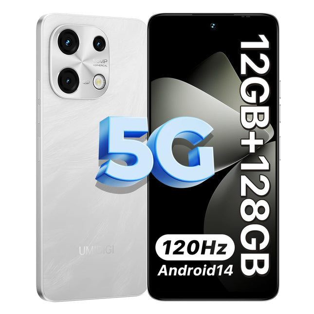 UMIDIGI Note 100 5G Handy Ohne Vertrag,12GB+128GB/1TB Smartphone,Android 14 Octa Core Handy, 6,8" HD+ 120Hz Display,50MP+16MP Kamera,Dual SIM 5G Handys,5000 mAh Akku/Face ID/Fingerprint/GPS/OTG