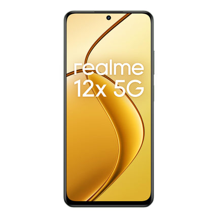 realme 12x 5G nutitelefon 6+128 GB, 50MP tehisintellektiga kaamera, 5G kahe SIM-kaardiga kahekordne ooterežiim, TÜV SÜD 48-kuuline sujuvuskaitse, 120Hz silmadele mugav ekraan, 360° NFC, 5000mAh aku, helendav must (ilma adapterita)