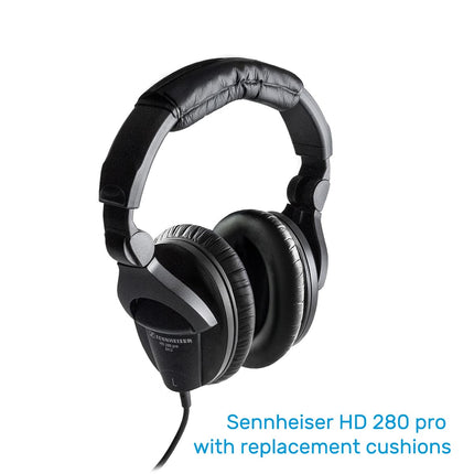 SCROY kõrvapadjad, mis ühilduvad Sennheiser HD280 kõrvapatjade ja peavõru padjakomplektiga, HD 280 (PRO) kõrvaklappide asendus HMD280 kõrvapadjad, kõrvaklapid, padjapadjad, must (kõrvapadjade ja peavõru padjakomplekt)