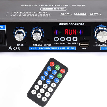 WOOPKER AK35 HiFi võimendi, Bluetooth 5.0 minivõimendi HiFi stereo kodukino stereo AV-vastuvõtja kõrgete ja basssagedustega USB/RCA/MIC/FM-iga