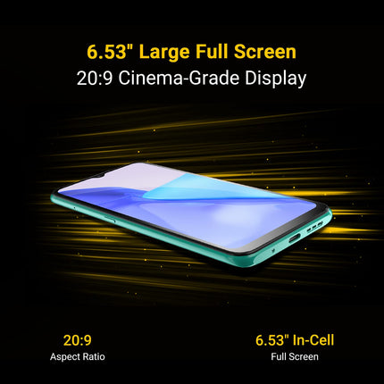 UMIDIGI nutitelefon ilma lepinguta, 4GB+32GB kaheksatuumaline mobiiltelefon soodsalt, 6150mAh aku, mobiiltelefon ilma lepinguta, 6,53" HD+ ekraan, 16MP+8MP, 3 kaardipesa, kahe SIM-kaardiga 4G mobiiltelefonid/OTG (roheline)