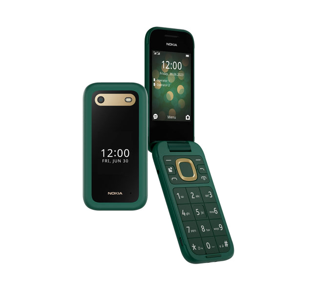 Nokia 2660 Flip 4G, kahe telefoniga, 128MB 48MB RAM, lopsakas roheline