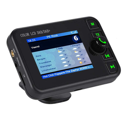 DAB Car Radio Adapter, 2.4 inch Color LCD Portable Car Radio DAB with Bluetooth Handsfree System, DAB Digital Radio Tuner Car DAB Radio 170-240MHz with M Transmitter Antenna