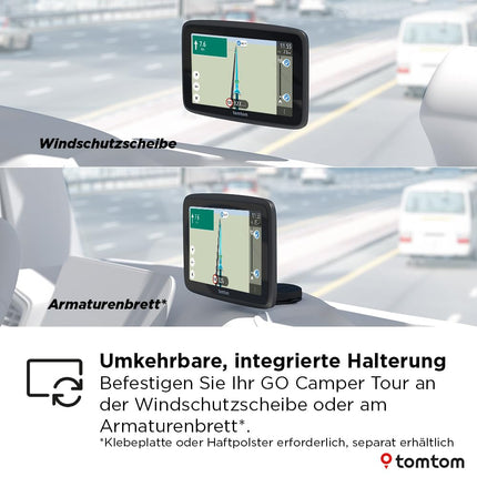 TomTom Camper Navi GO Camper Tour 2. põlvkond (6-tolline ekraan matkaautode ja haagissuvilate huvipunktidega, Wi-Fi uuendused, TomTom Traffic, Euroopa kaardid, dünaamiline sõiduraja abiline)
