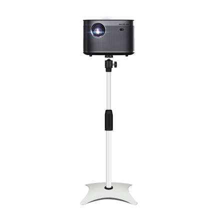 Drsn nelja nurgaga põrandastatiiv projektorile, stabiilne kinnitus, reguleeritav 70-125 cm, kandevõime 3 kg, 1/4'' ühilduv, 360° pööratav kuulpea, alus väikesele kaamerale, veebikaamerale, projektorile, GoPro kaamerale (valge)