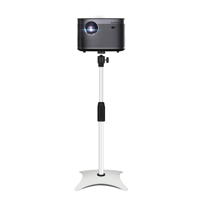 Drsn nelja nurgaga põrandastatiiv projektorile, stabiilne kinnitus, reguleeritav 70-125 cm, kandevõime 3 kg, 1/4'' ühilduv, 360° pööratav kuulpea, alus väikesele kaamerale, veebikaamerale, projektorile, GoPro kaamerale (valge)