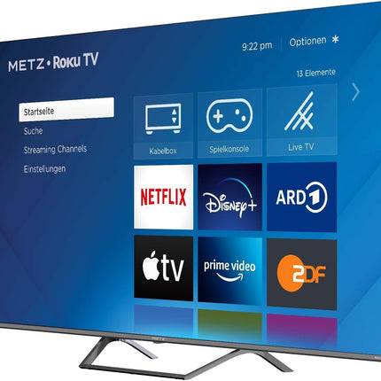 METZ Blue Roku TV, QLED 4K, nutiteler, 65 tolli, 164 cm, kolmekordne tuuner, WLAN, LAN, HDMI, USB
