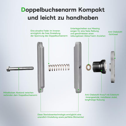 FANAUE kahe pesaga hoidik, mis ühildub RAM Mounts 1-tollise kuuli ja mootorratta telefonihoidikuga, sobib kõigile tööstusstandardile vastavatele 1-tollise/25,4 mm/B-tüüpi kuuliadapteritele, alumiiniumist 6,06" vargusvastase funktsiooniga