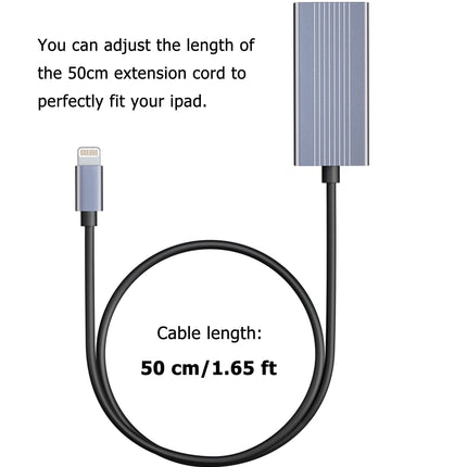 IVSHOWCO Lightning to RJ45 Ethernet LAN Network Adapter for iPhone [Apple MFi Certified], iPad to Ethernet Adapter with Charging Port, 100 Mbps High Speed, Plug and Play (1.65ft)