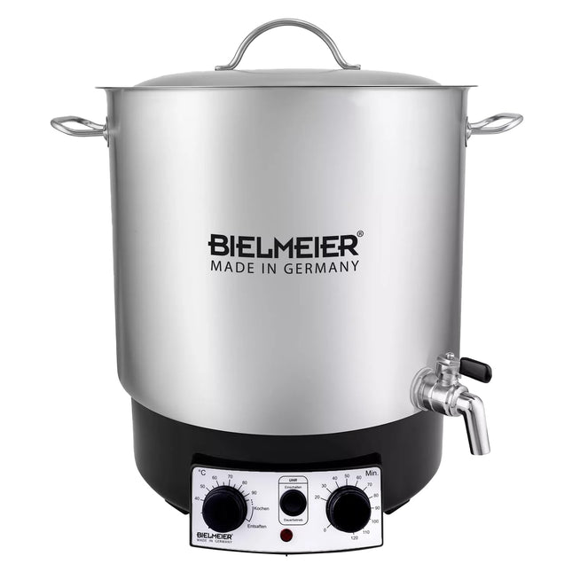 BIELMEIER konserveerimismasin, roostevabast terasest kraan 1/2" 1800W 29L BHG 695.2 taimer, roostevabast terasest kraan, varuosade garantii, valmistatud Saksamaal