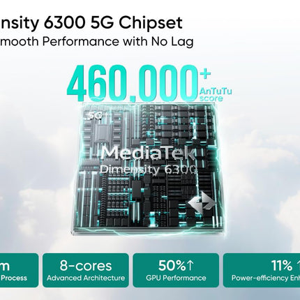 realme 14T 5G nutitelefon, 8+256 GB, 5260 mAh aku, Dimensity 6300 kiibistik, IP69 veekindel, 50 MP kaamera, 120 Hz silmasõbralik ekraan, lilla, Amazoni eksklusiivne (ilma adapterita)