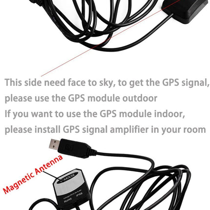 Geekstory VK-162 G-Mouse USB GPS Dongle M8030 Chip 72 Channel Navigation Module External GPS Antenna Remote Mount USB GPS Receiver with Flash for Raspberry Pi Support Google Earth Window Linux