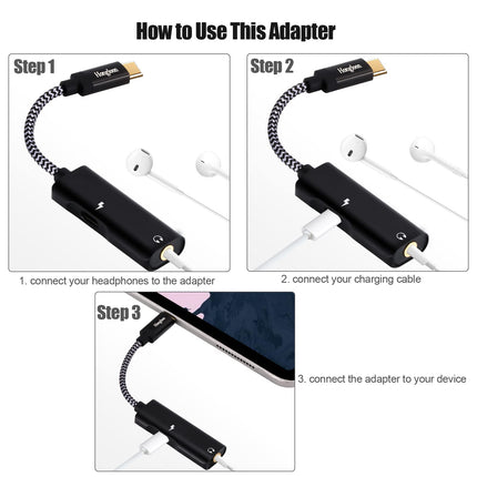 USB-C - 3,5 mm kõrvaklappide ja laadimise adapter, 2-ühes USB Type-C - 3,5 mm audiopesa ja kiirlaadimiskaabel, ühildub Samsung Galaxy S22+ S22 S21 S20 Note 20 Ultra 10 Plus, Pixel 5 4 3 XL-ga