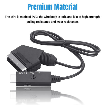 SCART-HDMI muundur, 1080P 60Hz 720P 60Hz HD videomuundur SCART-HD multimeediaadapter, SCART-muunduri videoühenduskaabel DC 5V Plug and Play
