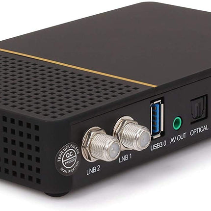 AX Multibox Twin 4K UHD E2 Linux Twin satelliitvastuvõtja PVR salvestusfunktsiooniga, DVB-S2 tuuner, HDTV, 2160p, H.265, HDR [eelprogrammeeritud Astra ja Hotbirdi jaoks] + HDMI-kaabel