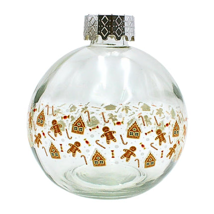 Drinking glass Christmas ball made of glass with straw as a set of 2, transparent with Christmas decoration, L/W/H 10 x 10 x 20 cm, capacity 220 ml