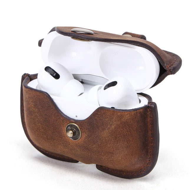 KONTAKTIDE PERE ümbris AirPods Pro 2/1 jaoks, Airpods Pro nahast ümbris, Airpods Pro nahast ümbris, AirPods Pro 2/1 põlvkonnaga ühilduv nahast ümbris võtmekonksuga (kohvikarva)