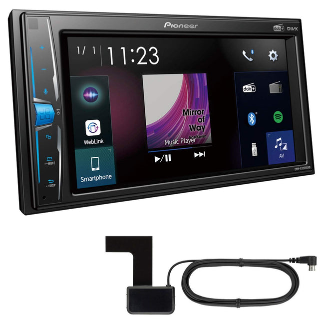 Pioneer DMH-A3300DABAN incl. DAB antenna 2-DIN multimedia player, 6.2-inch ClearType touchscreen, smartphone connectivity, USB, DAB/DAB+ digital radio, WebLink, Bluetooth, 13-band graphic equalizer