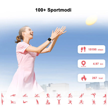 Blackview Smartwatch Women, 1.85'' Fitness Watch with Call Receiving, Sports Watch with 100+ Sports Modes, Pedometer, Sleep Monitor, Heart Rate, Smart Watch Fitness Tracker for Android iOS