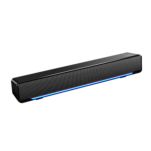 USB-heliriba arvuti kõlar, juhtmega stereoheliriba muusikapleier bass ruumilise heli kastiga 3,5 mm sisend lauaarvuti/sülearvuti/teleri/nutitelefoni/tahvelarvuti/MP3/MP4 jaoks (must)
